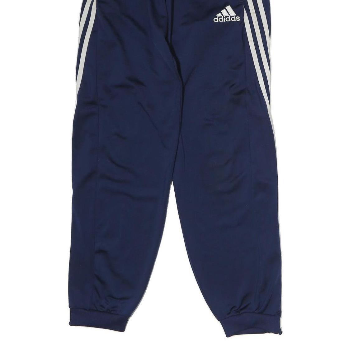 ADIDAS Mens Joggers Navy Blue & White Slim Tapered S W26 L30 Striped Logo