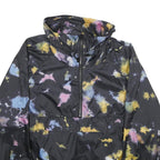 ZARA Womens Black Tie Dye Lightweight Track Jacket L Woven Stripe Outdoor