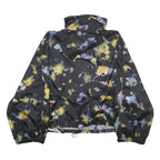 ZARA Womens Black Tie Dye Lightweight Track Jacket L Woven Stripe Outdoor