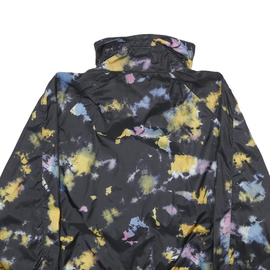 ZARA Womens Black Tie Dye Lightweight Track Jacket L Woven Stripe Outdoor