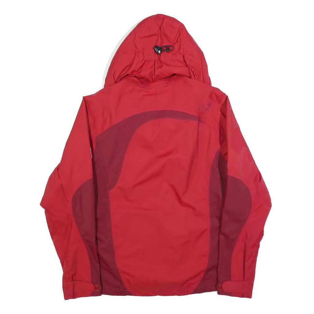 JACK WOLFSKIN Womens Red & Burgundy Outdoor Jacket UK 10 Polyester Blend Zip