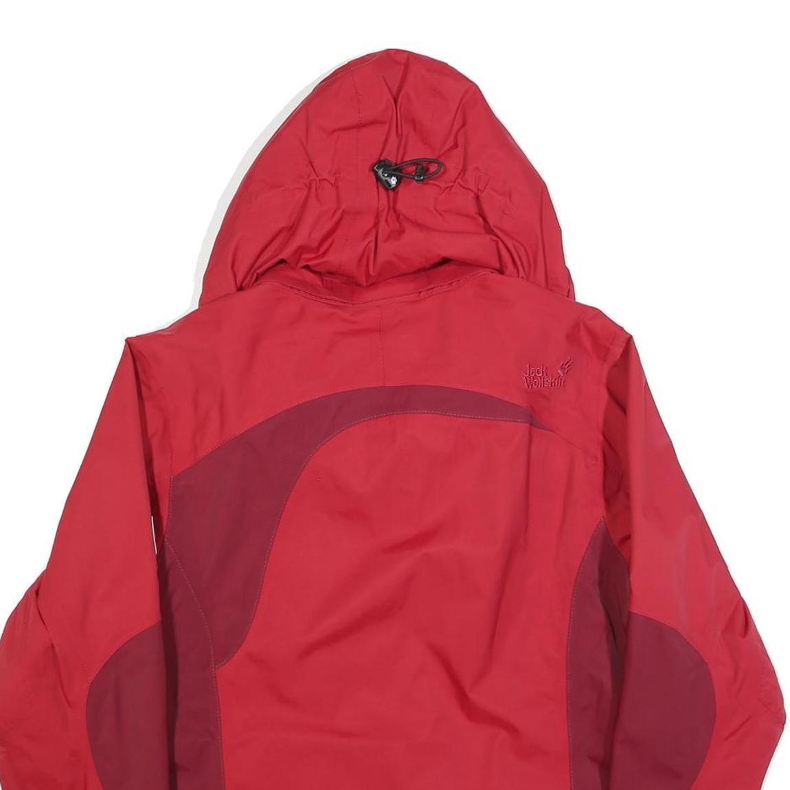 JACK WOLFSKIN Womens Red & Burgundy Outdoor Jacket UK 10 Polyester Blend Zip