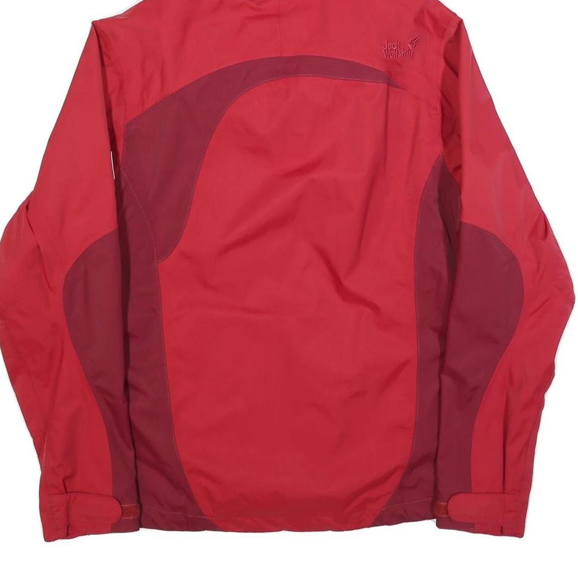 JACK WOLFSKIN Womens Red & Burgundy Outdoor Jacket UK 10 Polyester Blend Zip