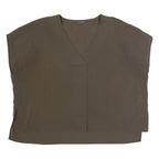 FRENCH CONNECTION Womens Oversized Top Green V-Neck Sleeveless L