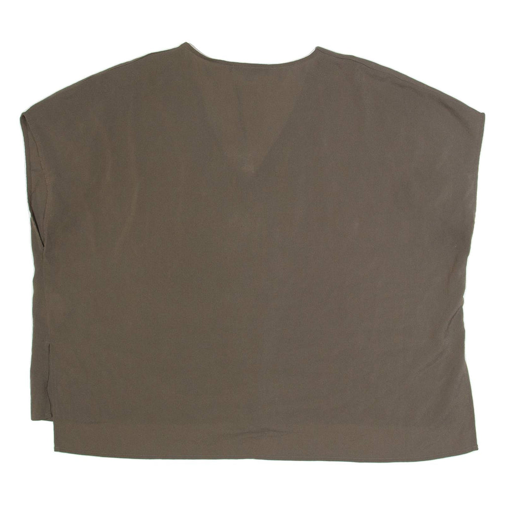 FRENCH CONNECTION Womens Oversized Top Green V-Neck Sleeveless L