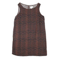 M&S Womens Brown & Black Chevron Sleeveless Cotton Blend Shift Dress UK 16