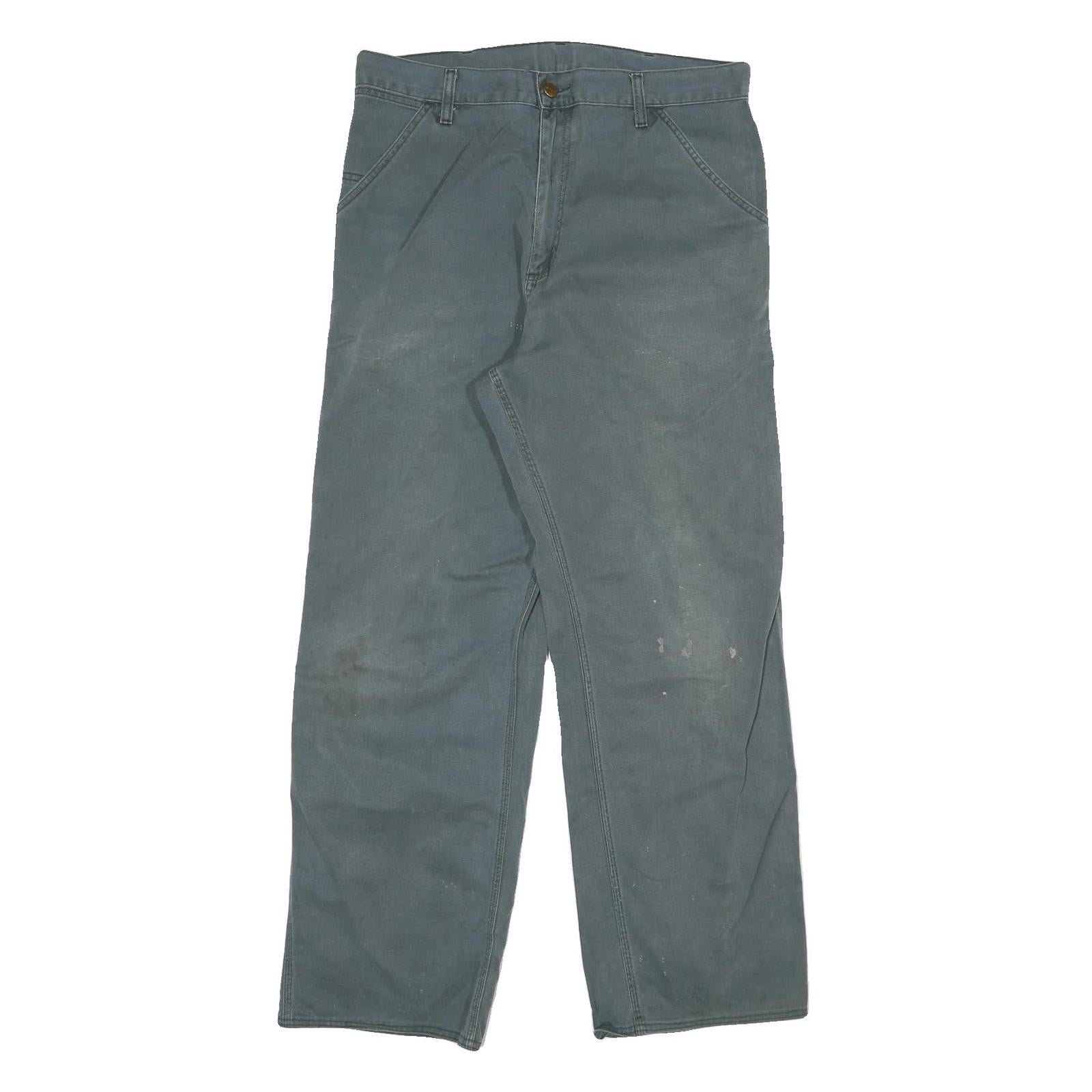 CARHARTT Mens Cotton Blend Relaxed W34 L30 Workwear Combat Trousers Zip Closure