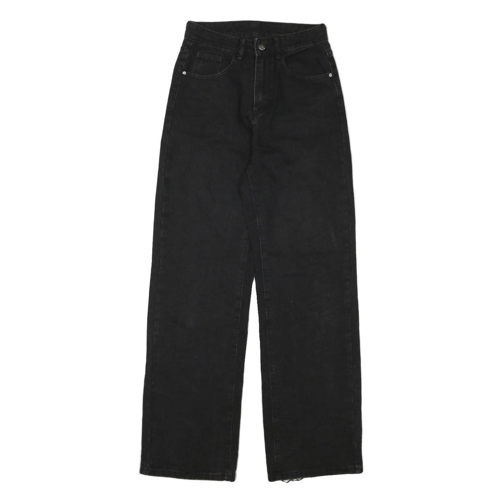 WRANGLER Womens Relaxed Black Denim Jeans W26 L30 Classic Cotton Blend Zip