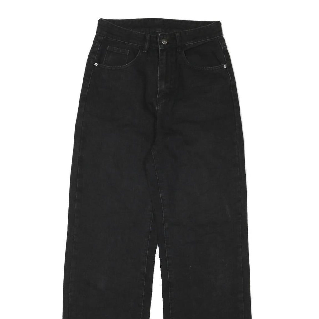 WRANGLER Womens Relaxed Black Denim Jeans W26 L30 Classic Cotton Blend Zip