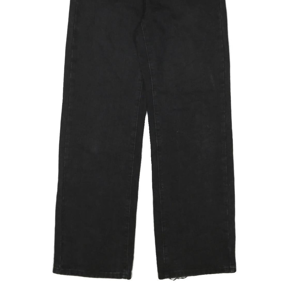 WRANGLER Womens Relaxed Black Denim Jeans W26 L30 Classic Cotton Blend Zip