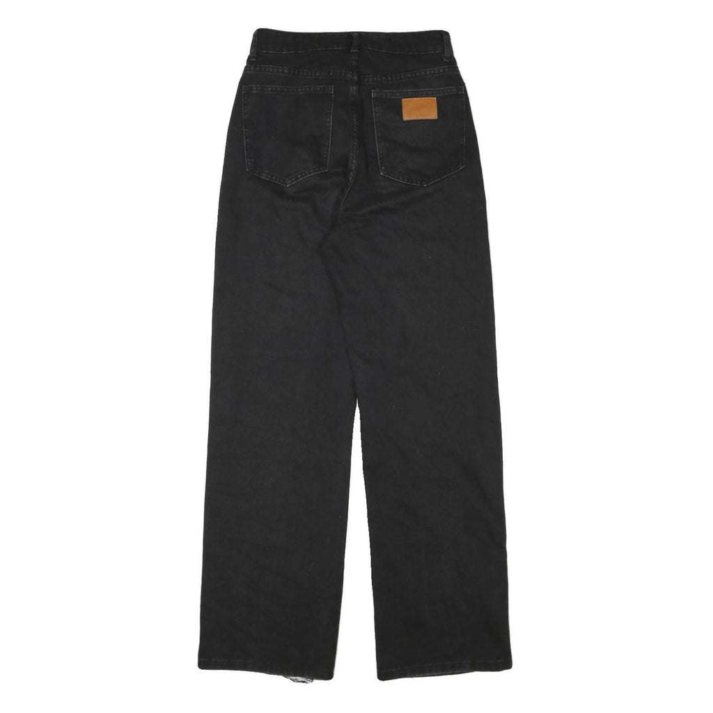 WRANGLER Womens Relaxed Black Denim Jeans W26 L30 Classic Cotton Blend Zip