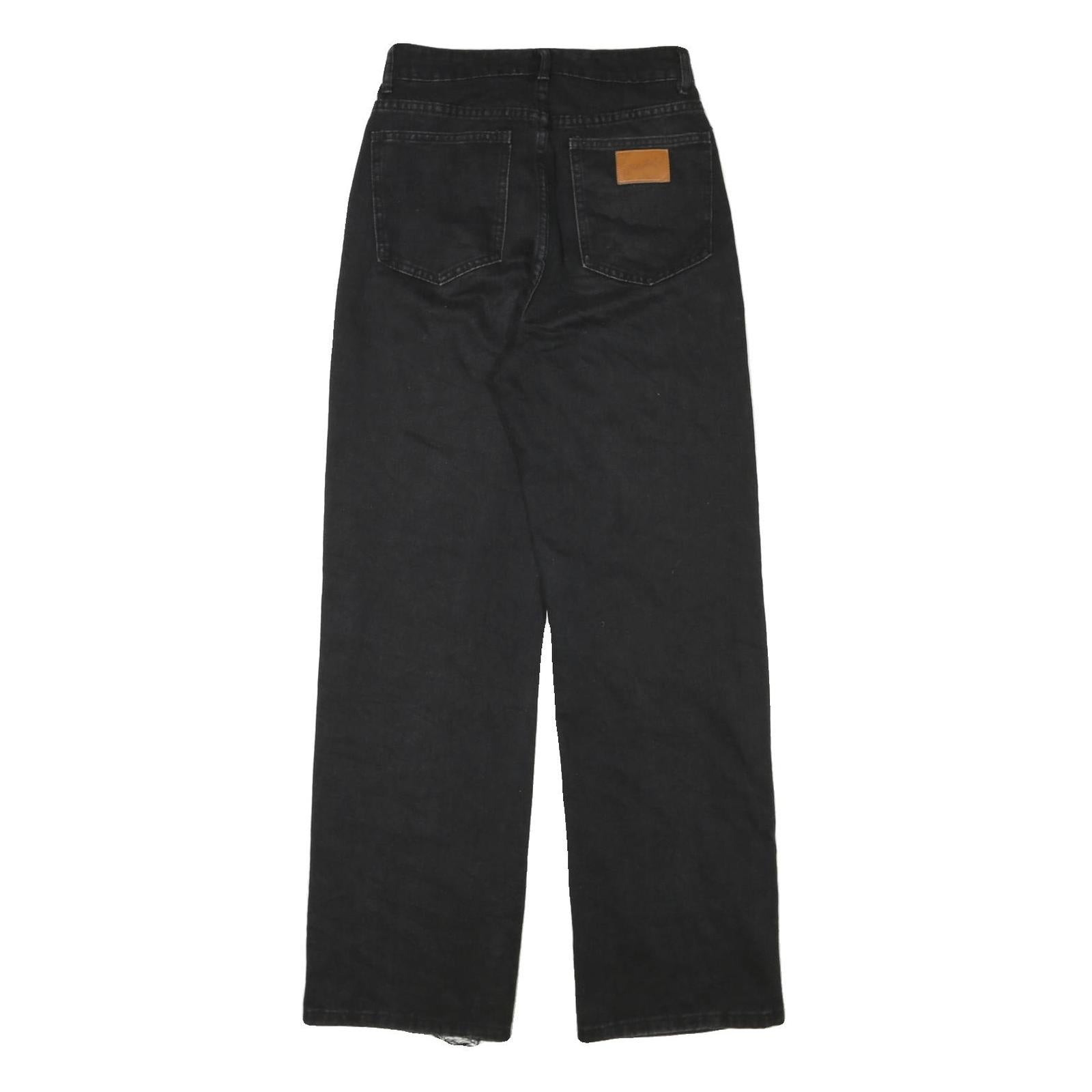 WRANGLER Womens Relaxed Black Denim Jeans W26 L30 Classic Cotton Blend Zip