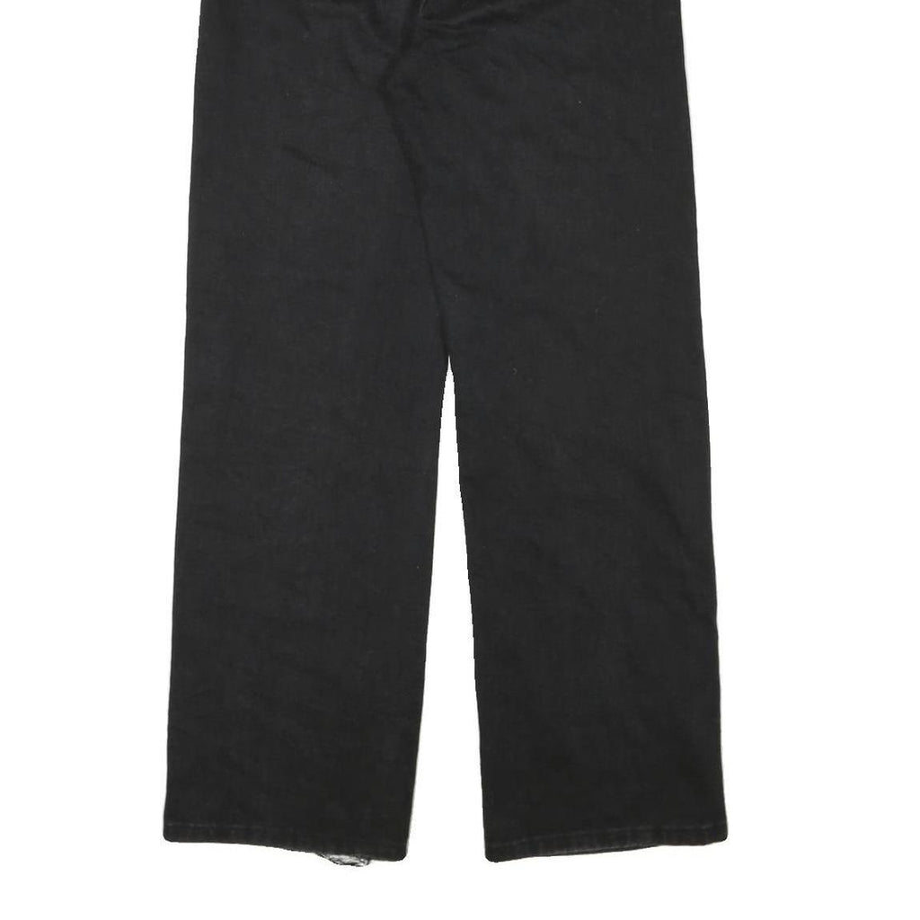 WRANGLER Womens Relaxed Black Denim Jeans W26 L30 Classic Cotton Blend Zip