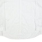 LIBERO Mens White Blue Striped Shirt 2XL Cotton Blend Long Sleeve Button Collar