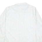 LIBERO Mens White Blue Striped Shirt 2XL Cotton Blend Long Sleeve Button Collar