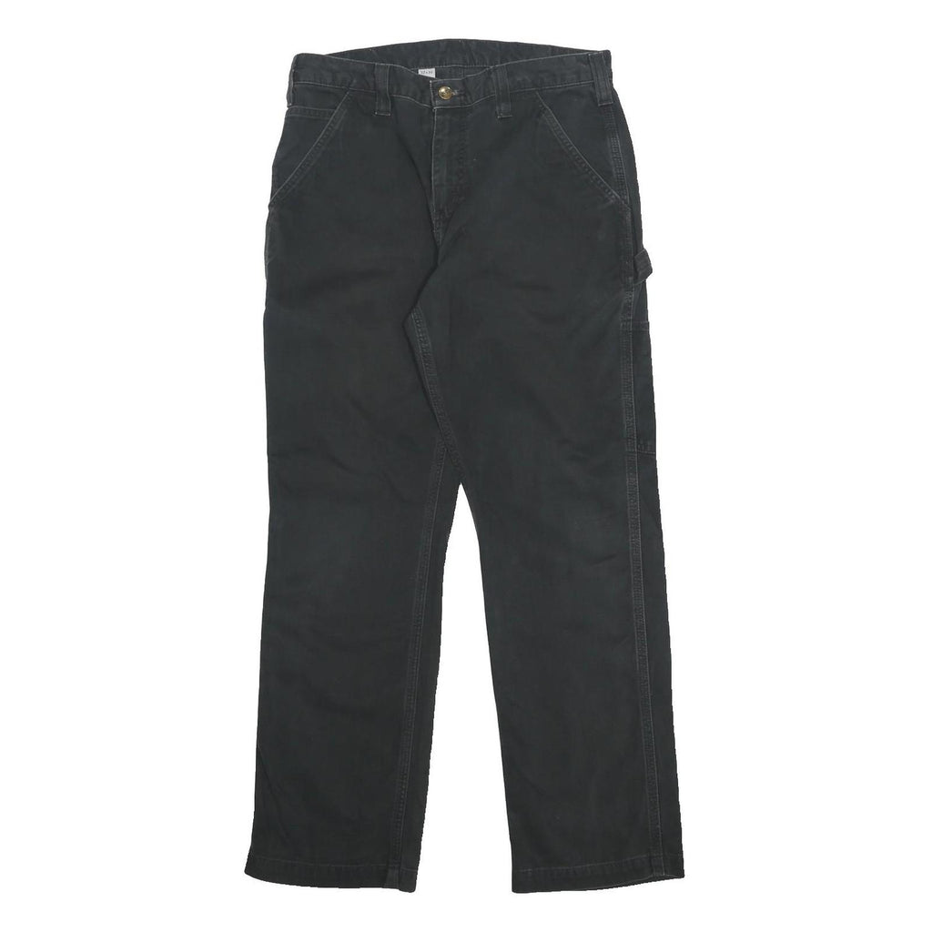 CARHARTT Mens Cotton Black Relaxed Straight Trousers W32 L30 Workwear Casual