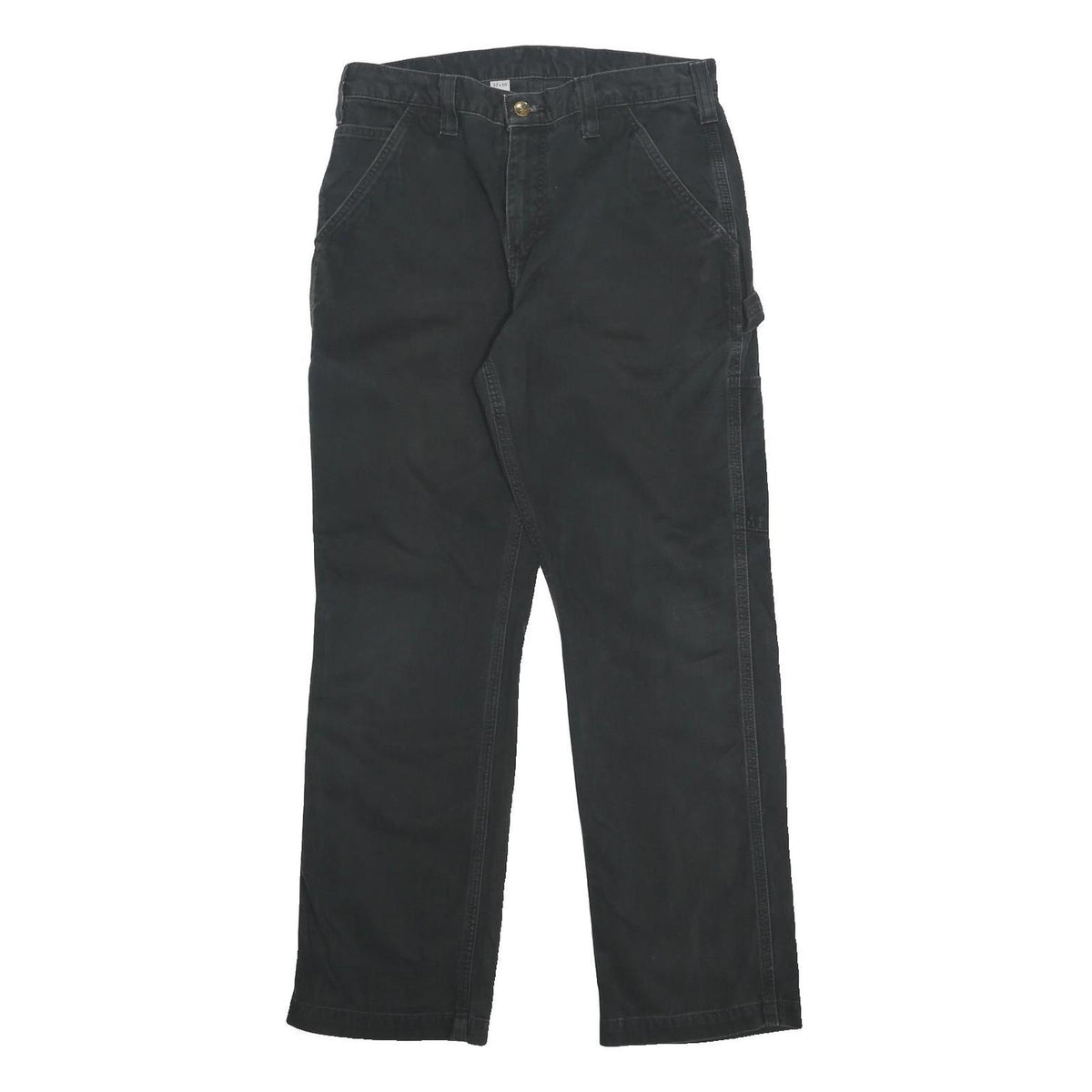CARHARTT Mens Cotton Black Relaxed Straight Trousers W32 L30 Workwear Casual