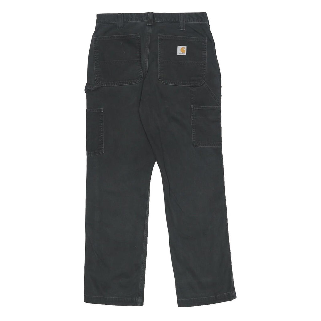 CARHARTT Mens Cotton Black Relaxed Straight Trousers W32 L30 Workwear Casual