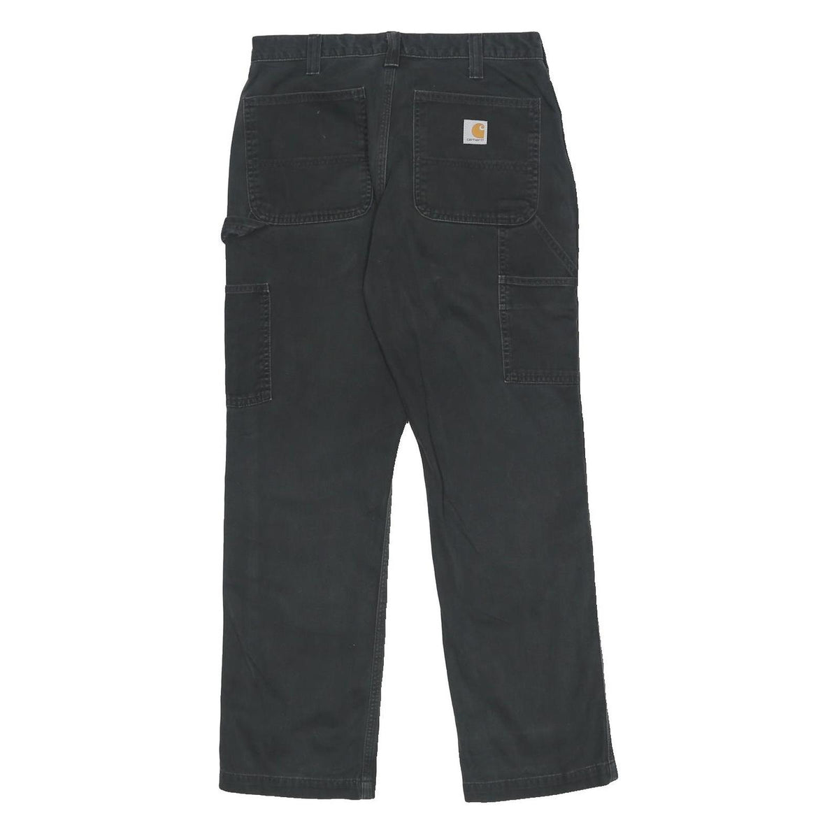 CARHARTT Mens Cotton Black Relaxed Straight Trousers W32 L30 Workwear Casual