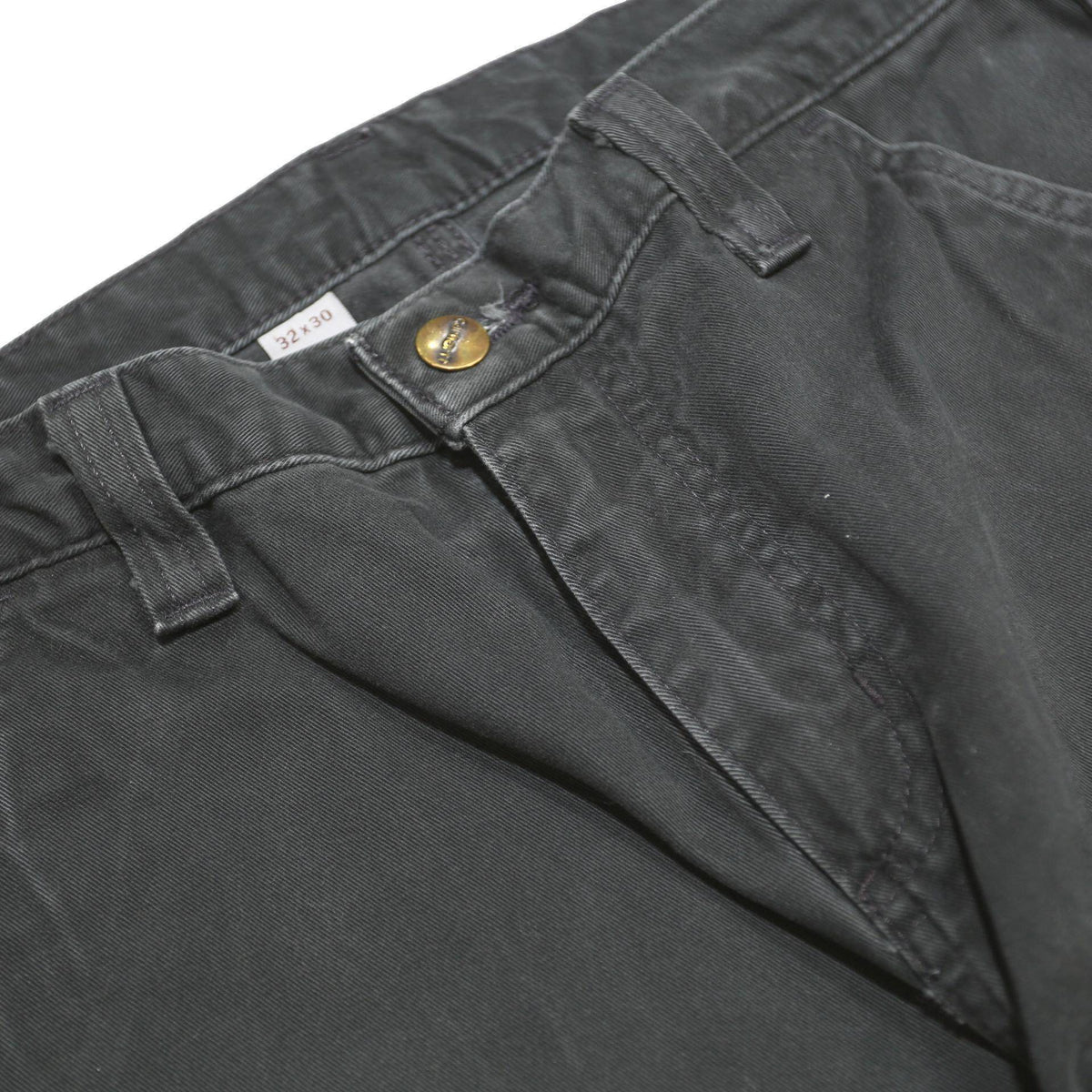 CARHARTT Mens Cotton Black Relaxed Straight Trousers W32 L30 Workwear Casual