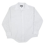 CHALLENGER Mens White & Grey Stripe Shirt XL Classic Button Sleeve