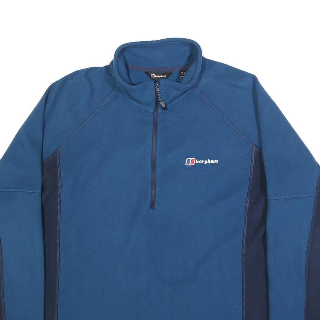 BERGHAUS Mens Blue & Navy Polyester Half Zip Jumper L Outdoor Activewear