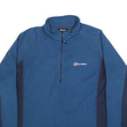 BERGHAUS Mens Blue & Navy Polyester Half Zip Jumper L Outdoor Activewear