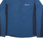 BERGHAUS Mens Blue & Navy Polyester Half Zip Jumper L Outdoor Activewear