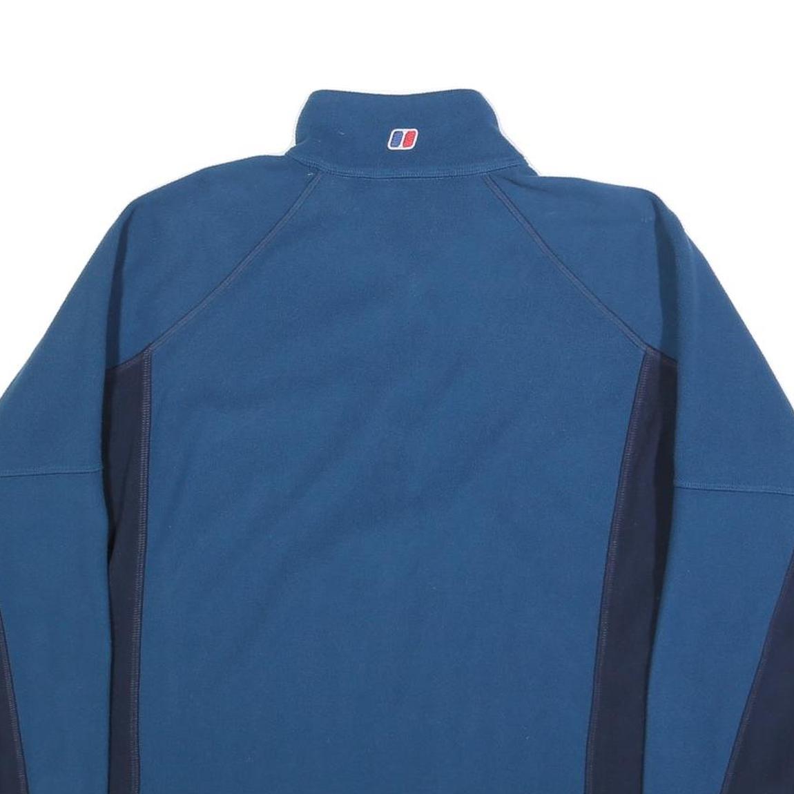 BERGHAUS Mens Blue & Navy Polyester Half Zip Jumper L Outdoor Activewear
