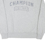 CHAMPION Mens Grey Logo Crew Neck L Sweatshirt Cotton Blend Pullover