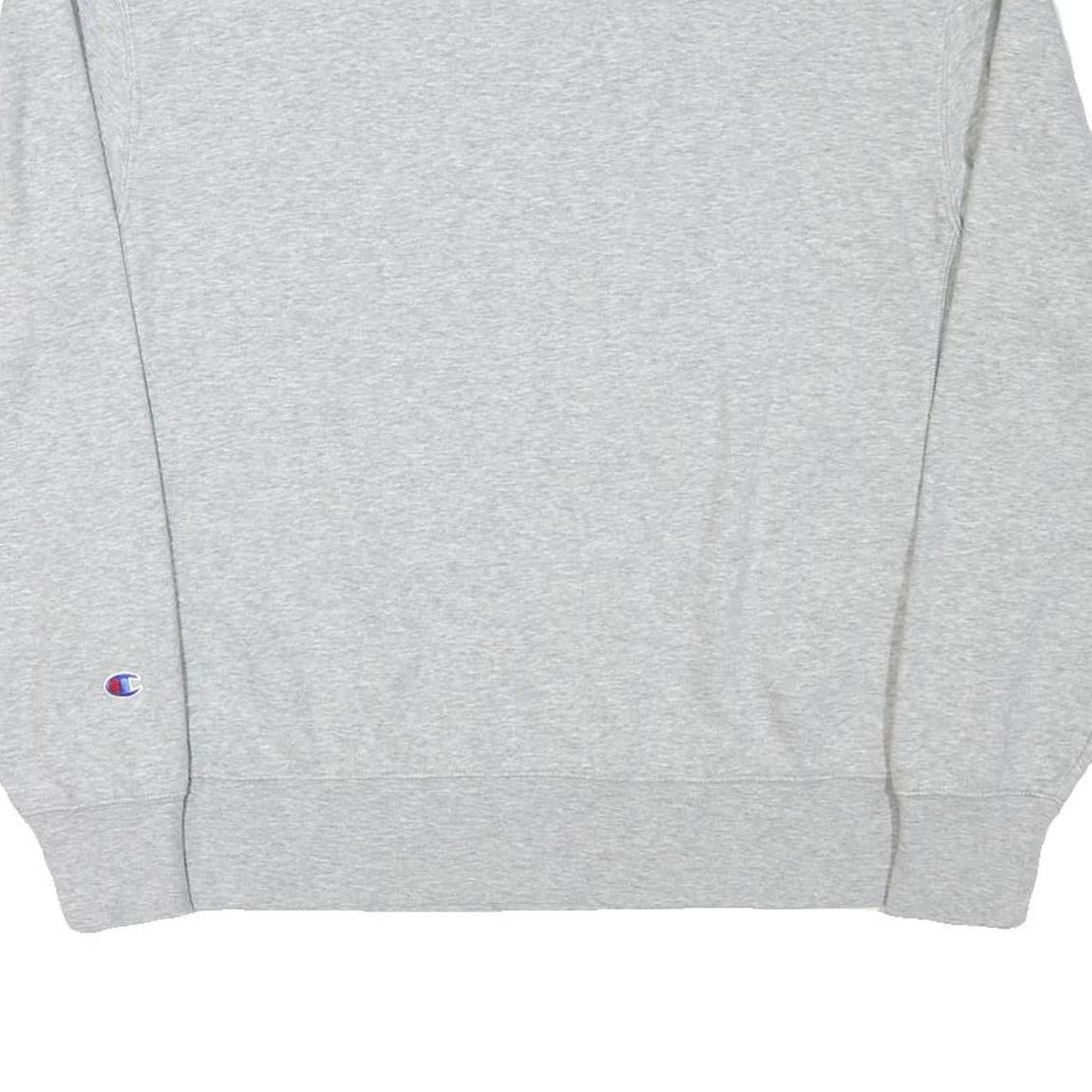 CHAMPION Mens Grey Logo Crew Neck L Sweatshirt Cotton Blend Pullover