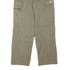 EIDER Mens Relaxed Beige Cargo Trousers W28 L27 Cotton Blend Zip Casual Workwear