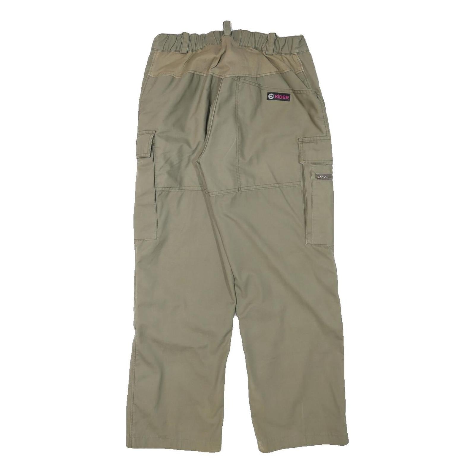 EIDER Mens Relaxed Beige Cargo Trousers W28 L27 Cotton Blend Zip Casual Workwear