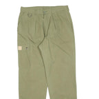 Mens Cotton Blend Regular Fit Beige Cargo Trousers W32 L32 Zip Closure Casual