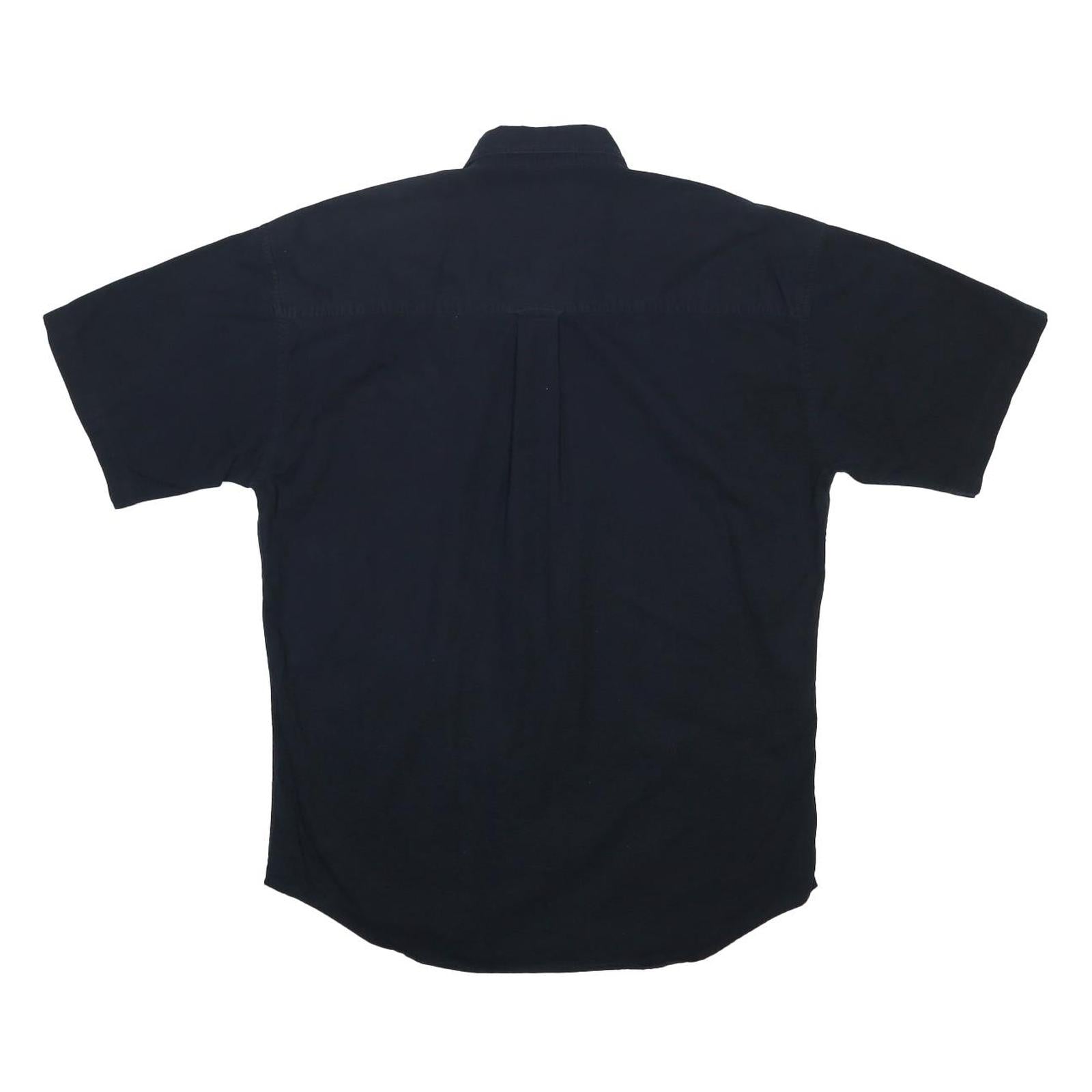 CHAPS RALPH LAUREN Mens Blue & Navy Button Down Short Sleeve Shirt M Relaxed Fit