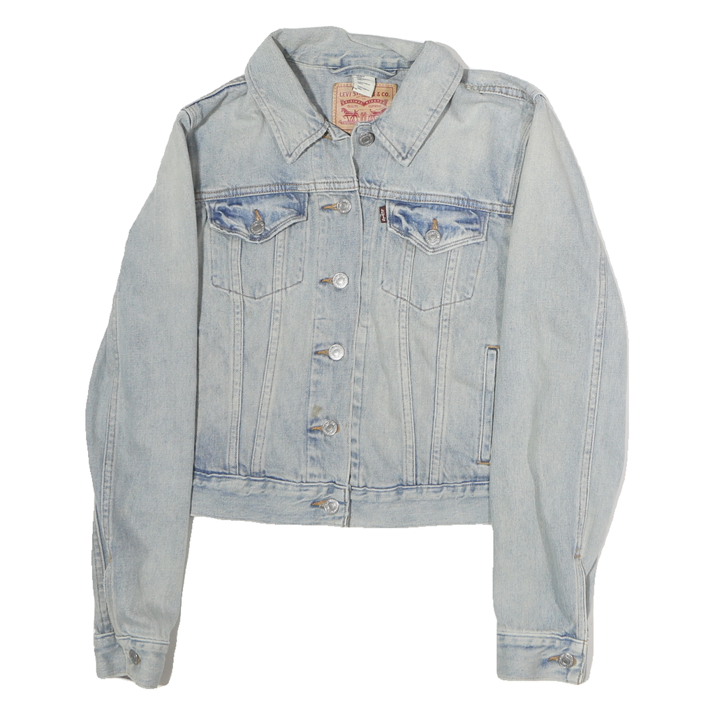 LEVI'S Womens Blue Denim Cotton Classic Jacket L Button Closure