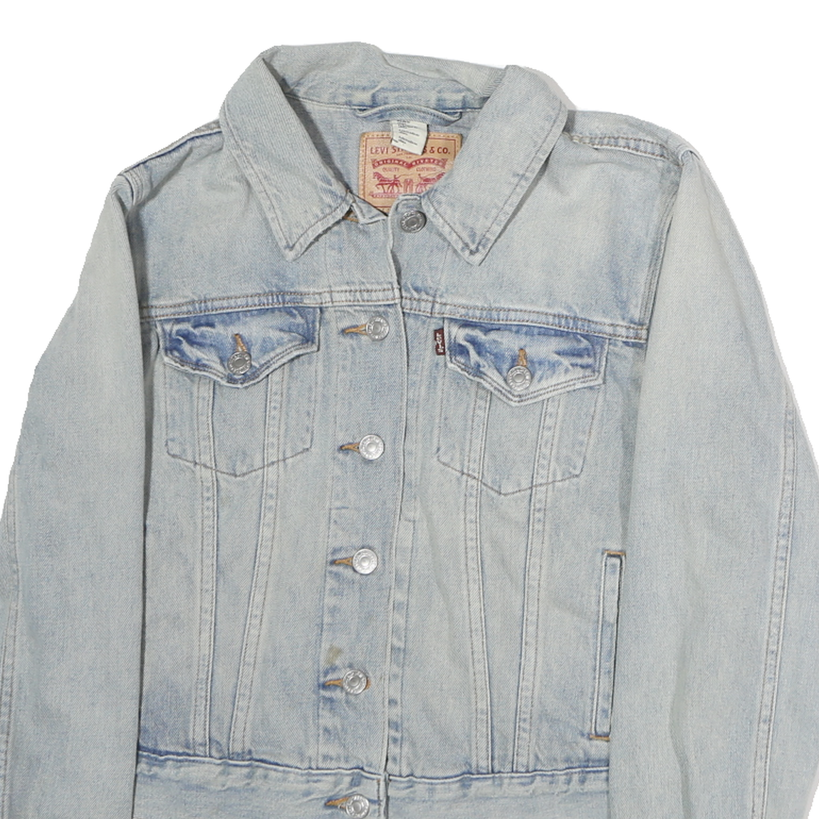 LEVI'S Womens Blue Denim Cotton Classic Jacket L Button Closure