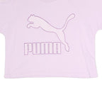 PUMA Womens Pink Cotton Blend Crew Neck UK 12 Logo Sweatshirt Casual