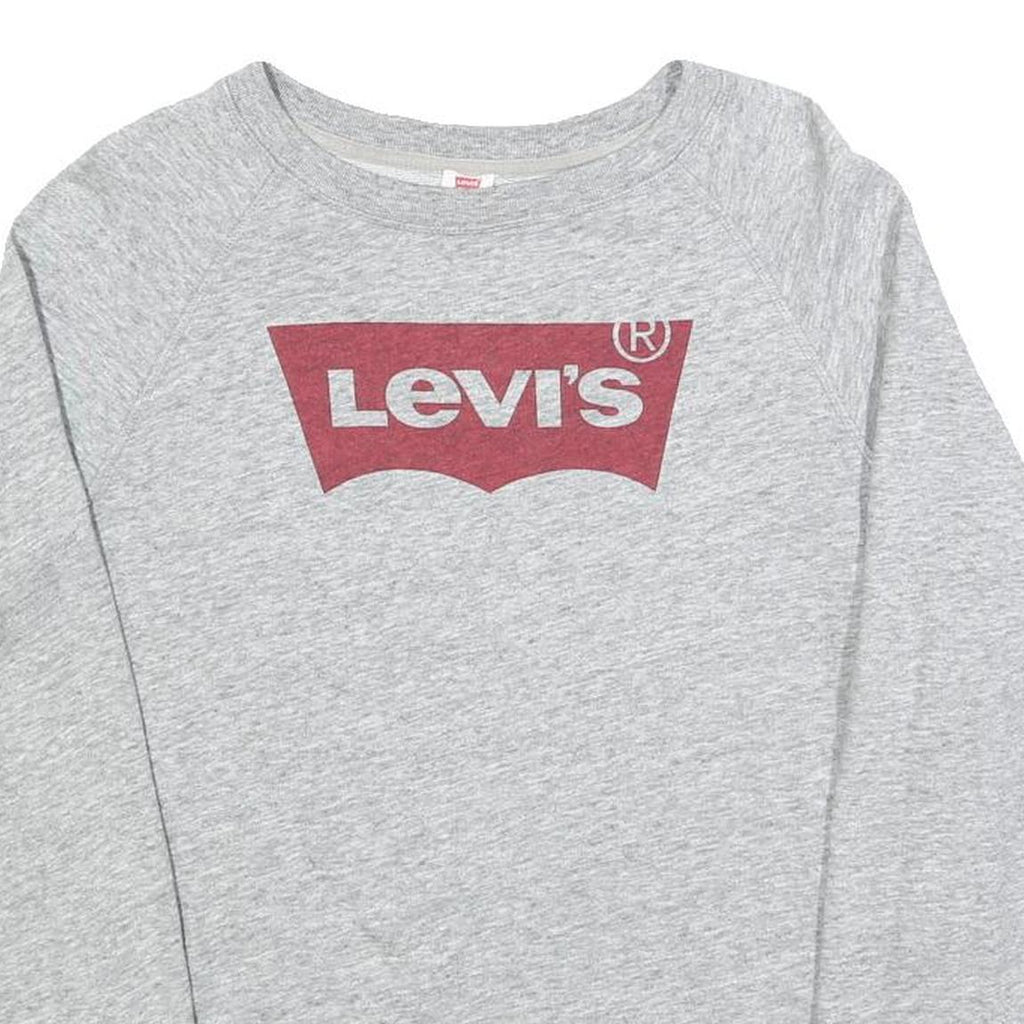 LEVI'S Womens Grey Sweatshirt Crew Neck M Cotton Blend Casual Pullover