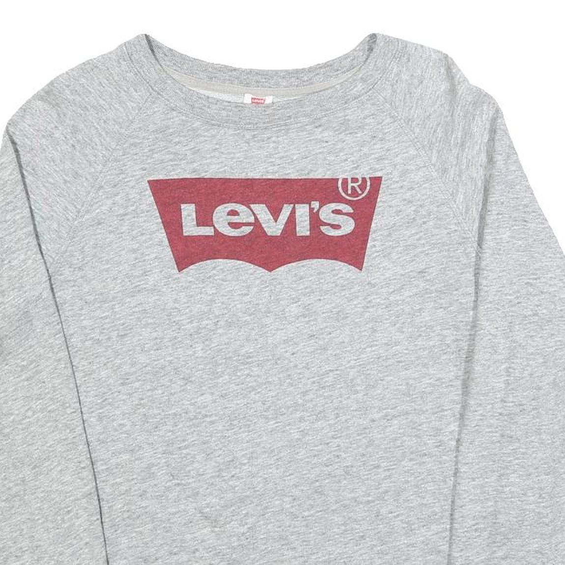 LEVI'S Womens Grey Sweatshirt Crew Neck M Cotton Blend Casual Pullover