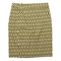 BODEN Womens Yellow & Black Geo Print Pencil Knee Length Cotton Blend Skirt UK 8