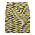 BODEN Womens Yellow & Black Geo Print Pencil Knee Length Cotton Blend Skirt UK 8
