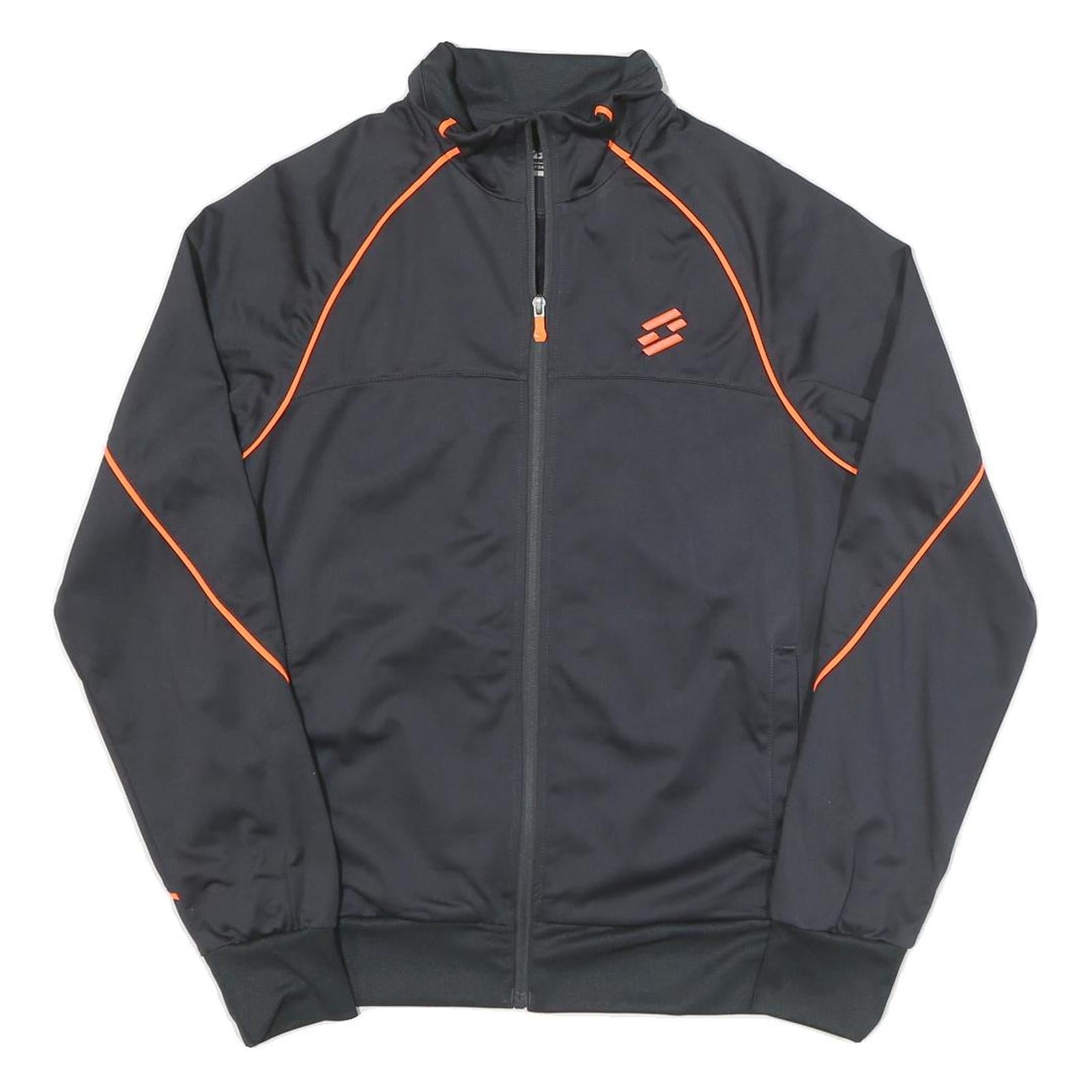 LOTTO Mens Black & Orange Zip Jacket XS Polyester Blend Sportswear Activewear