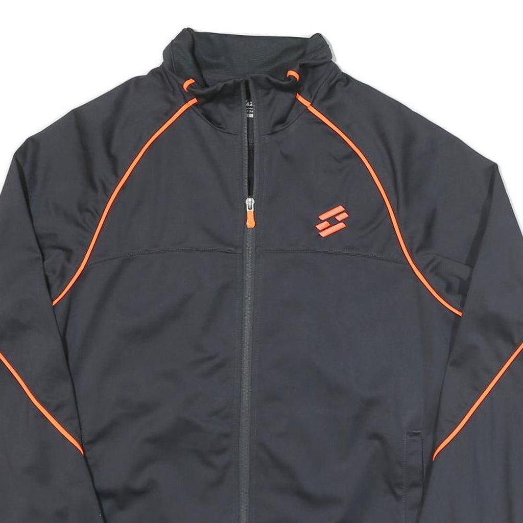 LOTTO Mens Black & Orange Zip Jacket XS Polyester Blend Sportswear Activewear