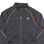 LOTTO Mens Black & Orange Zip Jacket XS Polyester Blend Sportswear Activewear