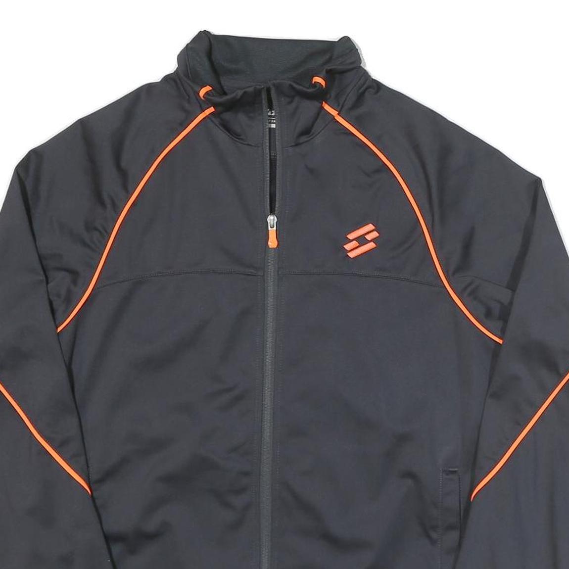 LOTTO Mens Black & Orange Zip Jacket XS Polyester Blend Sportswear Activewear