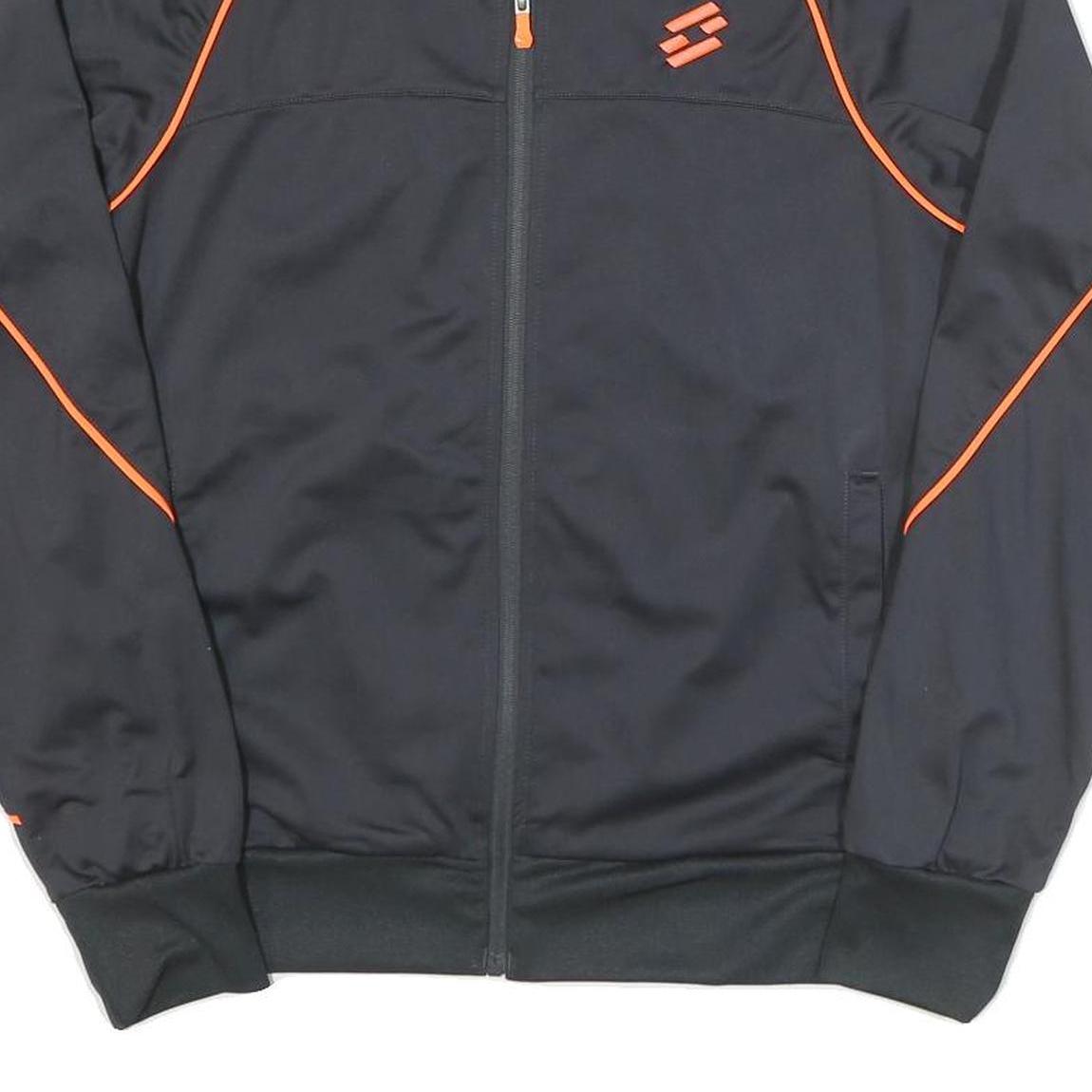 LOTTO Mens Black & Orange Zip Jacket XS Polyester Blend Sportswear Activewear