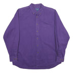CAMBRIDGE CLASSICS Mens Purple Cotton Shirt L Button-Down Pocket Long Sleeve