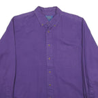 CAMBRIDGE CLASSICS Mens Purple Cotton Shirt L Button-Down Pocket Long Sleeve