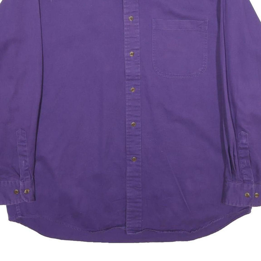 CAMBRIDGE CLASSICS Mens Purple Cotton Shirt L Button-Down Pocket Long Sleeve